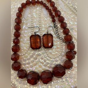 3 for $15 mix & match - Brown bead necklace and earring set